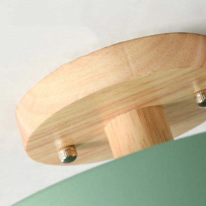 Moderne LED-loftlampe i træ