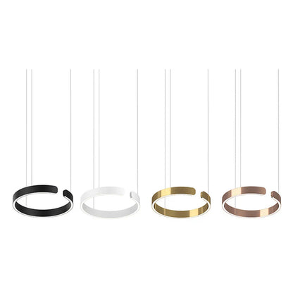 Moderne LED-lysekrone med ringform – elegant rund loftlampe