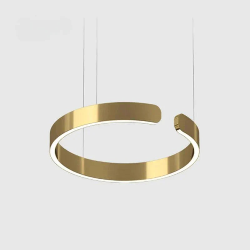 Moderne LED-lysekrone med ringform – elegant rund loftlampe