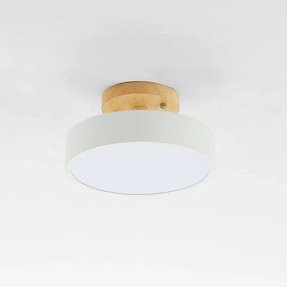 Moderne LED-loftlampe i træ
