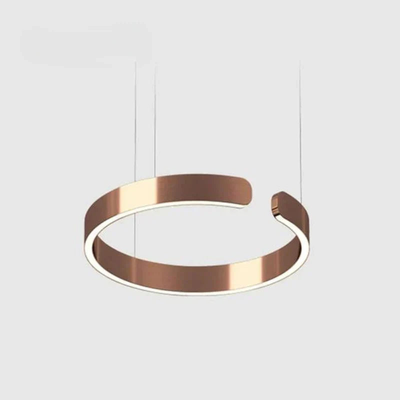 Moderne LED-lysekrone med ringform – elegant rund loftlampe