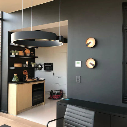 Moderne LED-lysekrone med ringform – elegant rund loftlampe