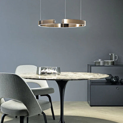 Moderne LED-lysekrone med ringform – elegant rund loftlampe