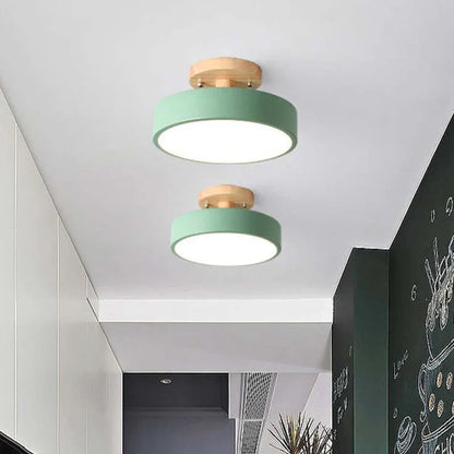 Moderne LED-loftlampe i træ