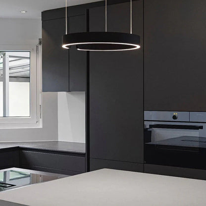 Moderne LED-lysekrone med ringform – elegant rund loftlampe