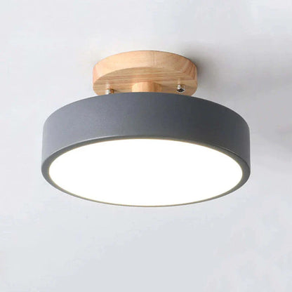 Moderne LED-loftlampe i træ