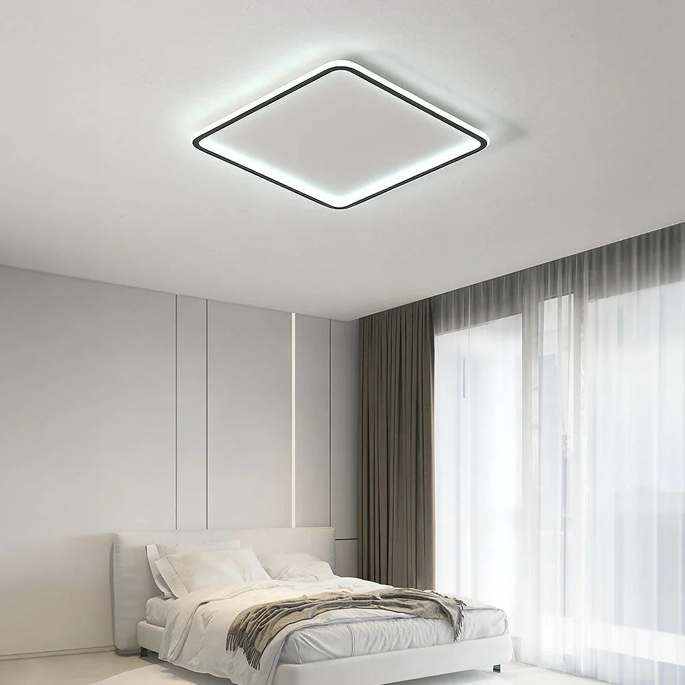 Moderne firkantet LED-loftlampe – minimalistisk design