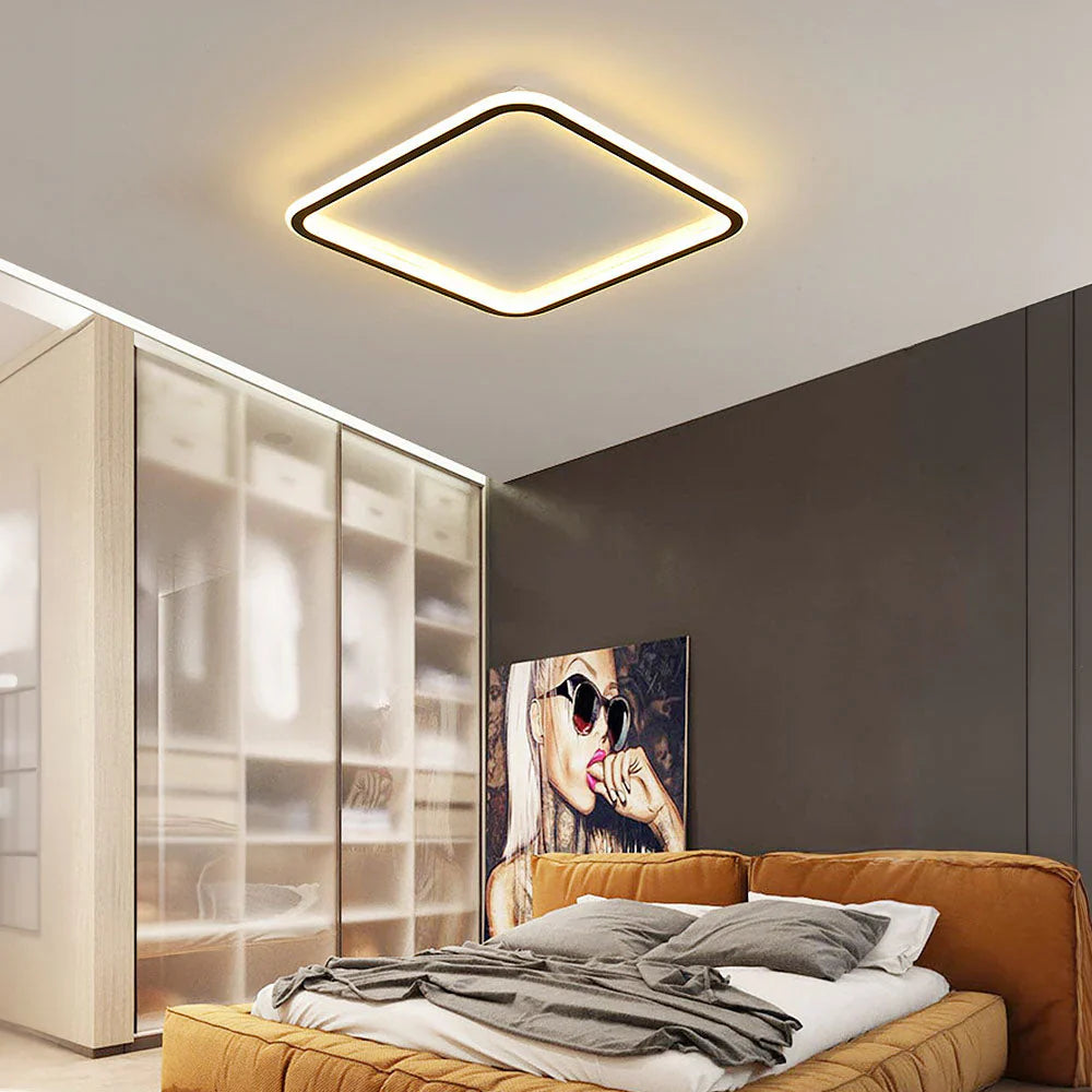 Moderne firkantet LED-loftlampe – minimalistisk design