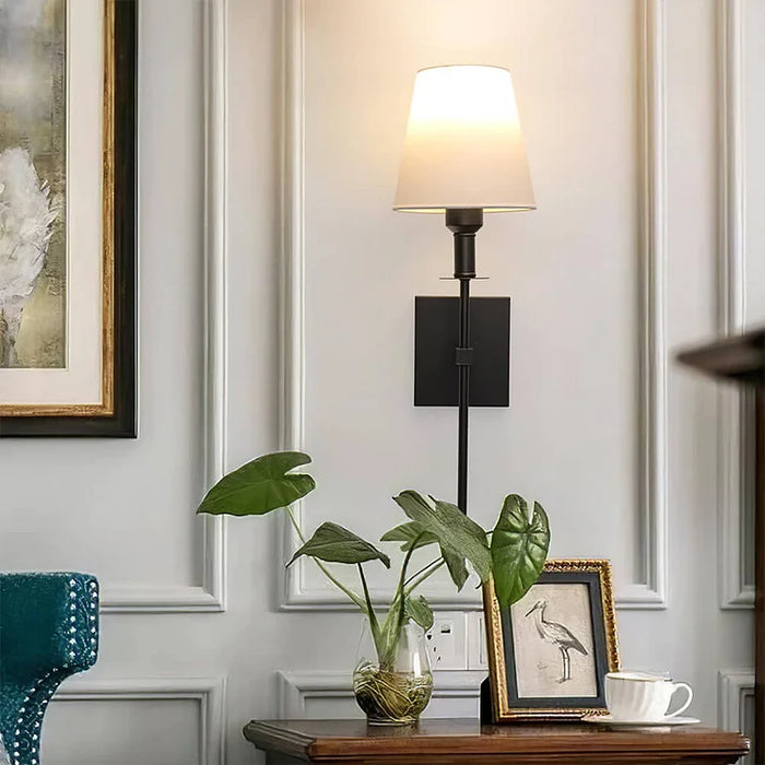 Klassisk trådløs væglampe med lampeskærm – elegant lampe til stue og soveværelse (2 stk.)