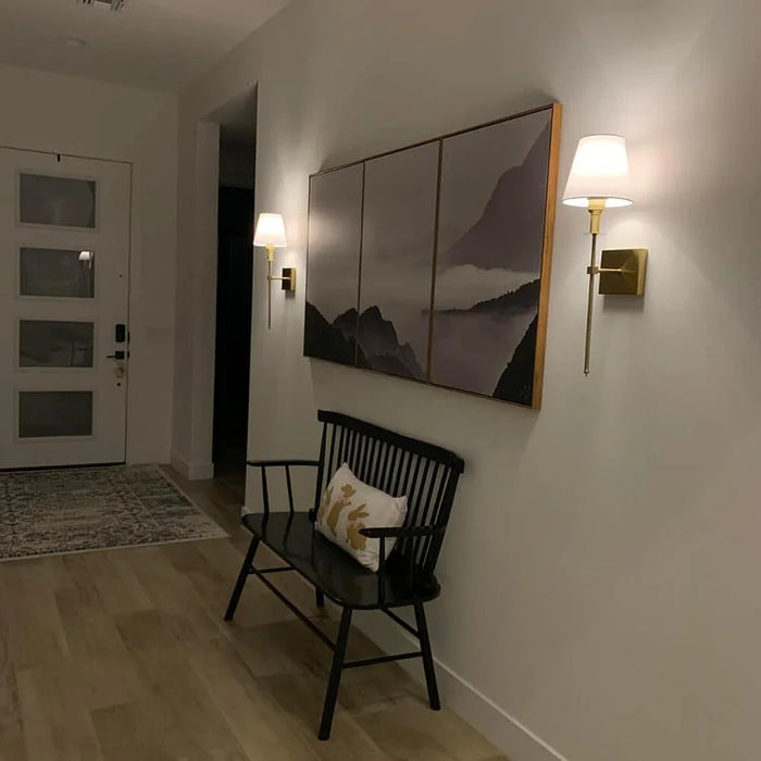 Klassisk trådløs væglampe med lampeskærm – elegant lampe til stue og soveværelse (2 stk.)
