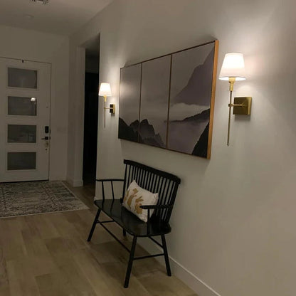Klassisk trådløs væglampe med lampeskærm – elegant lampe til stue og soveværelse (2 stk.)