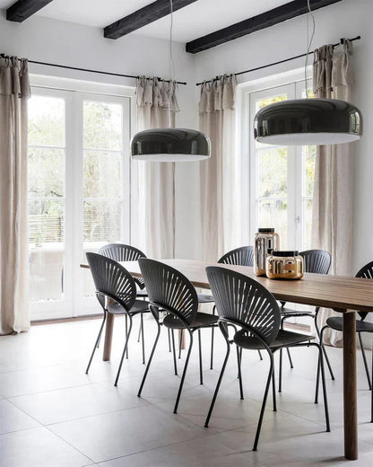 Moderne LED-pendellampe i diskform