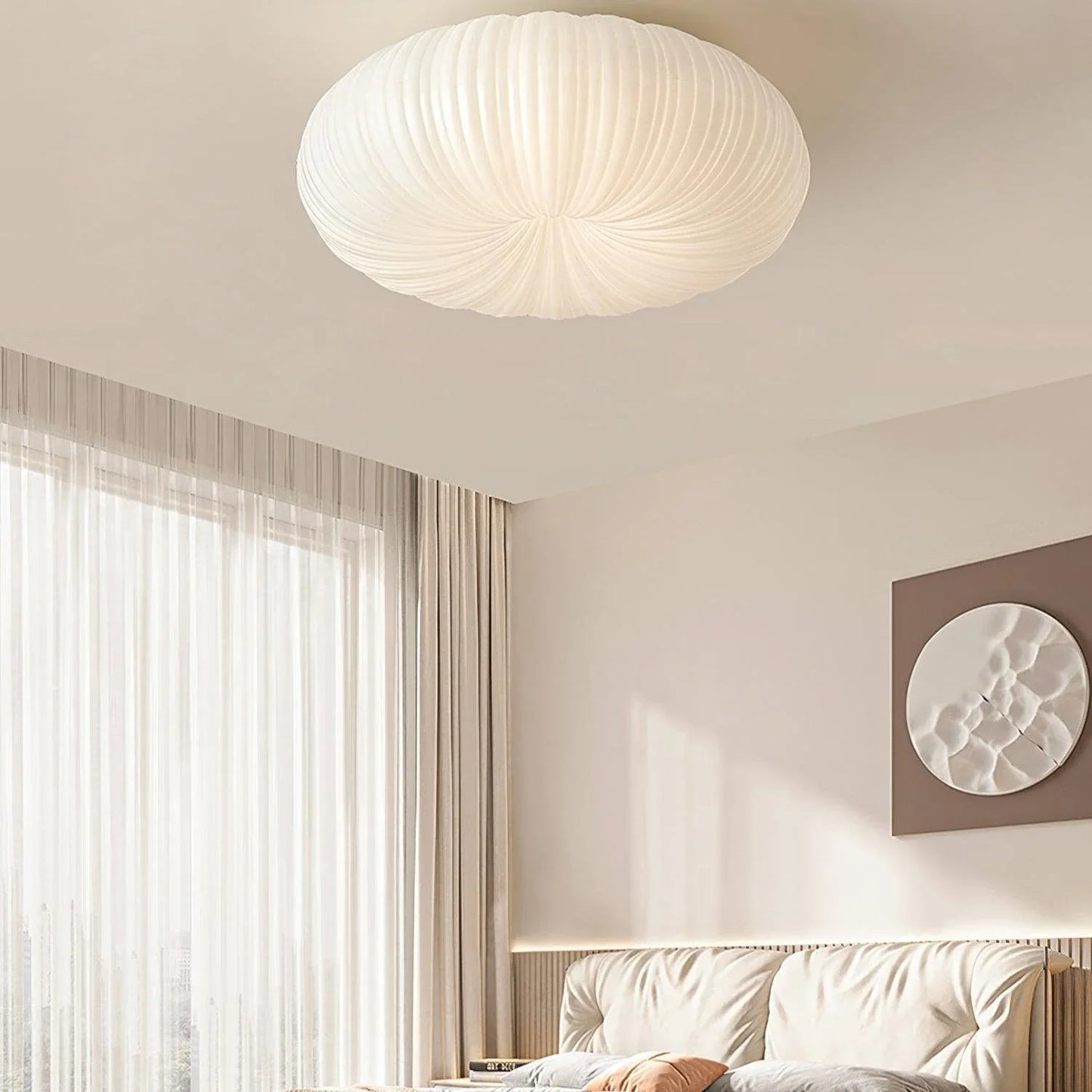Moderne loftlampe med kuppelskærm – Inspireret af muslingen, japandi-stil
