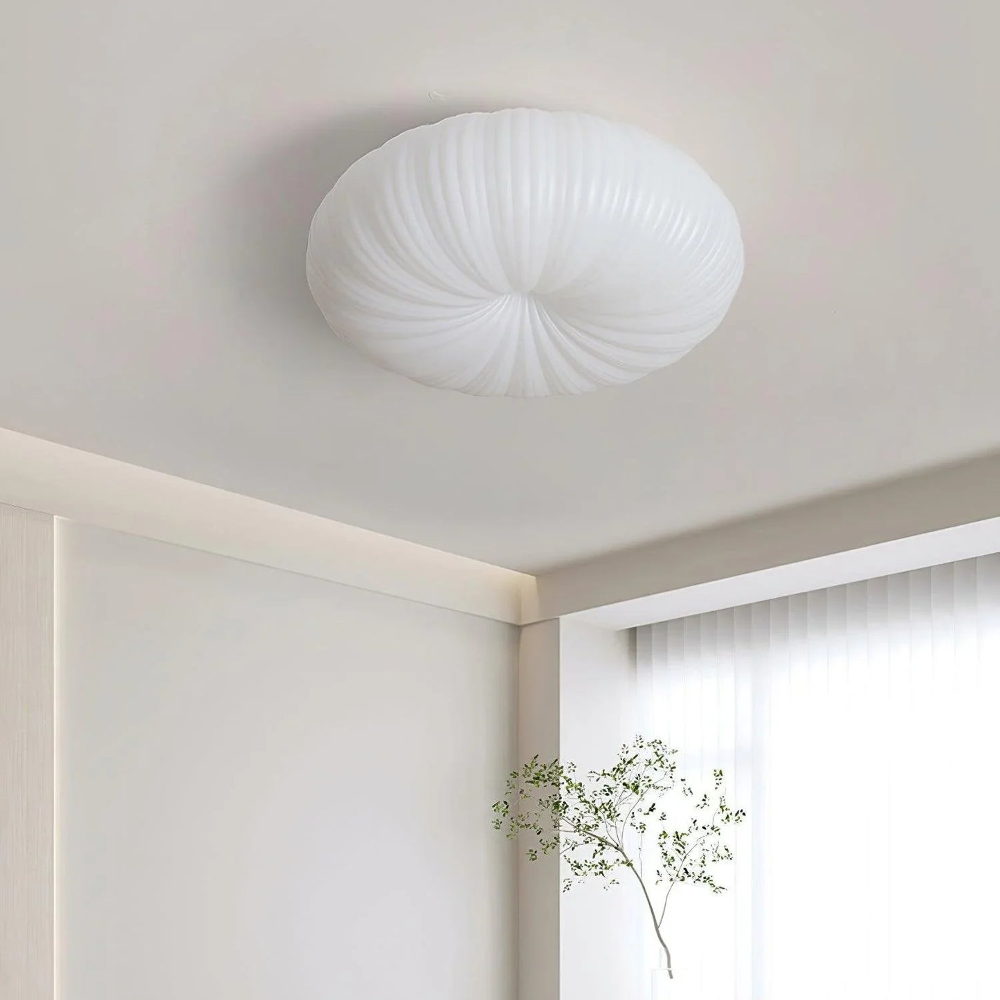 Moderne loftlampe med kuppelskærm – Inspireret af muslingen, japandi-stil