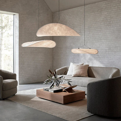 Japandi pendellampe med aflangt panel – moderne elegance