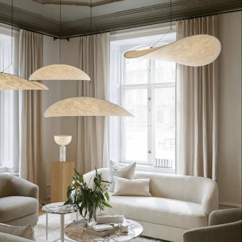 Japandi pendellampe med aflangt panel – moderne elegance