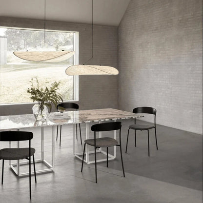 Japandi pendellampe med aflangt panel – moderne elegance