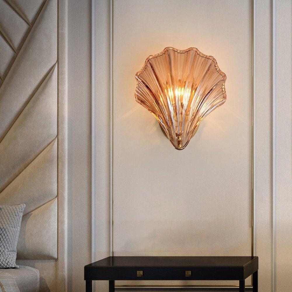 Væglampe med muslingeform og LED