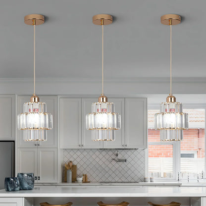 Krystal pendellampe i glas – Glamour stil