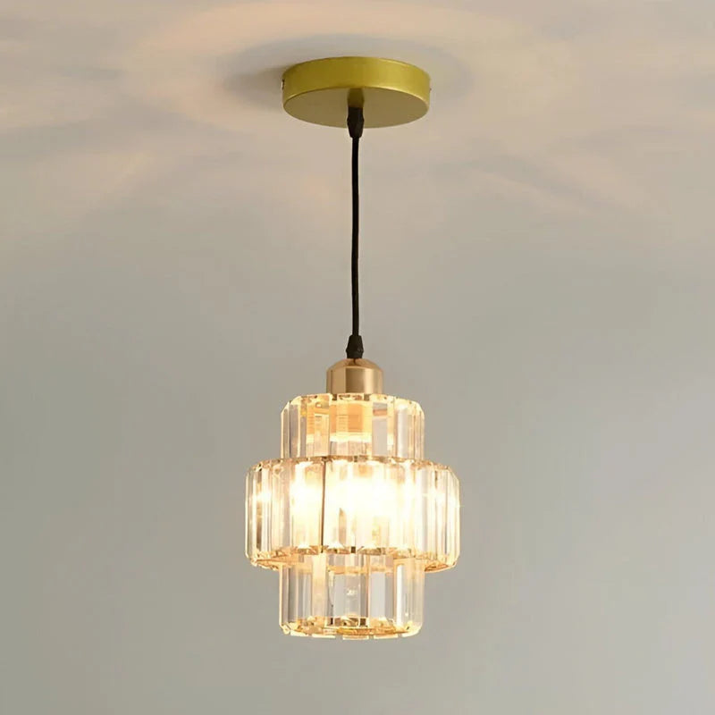 Krystal pendellampe i glas – Glamour stil