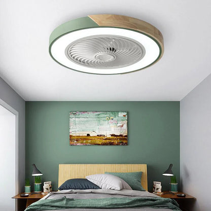 Moderne loftlampe med LED og indbygget stille loftventilator – fjernbetjening inkluderet