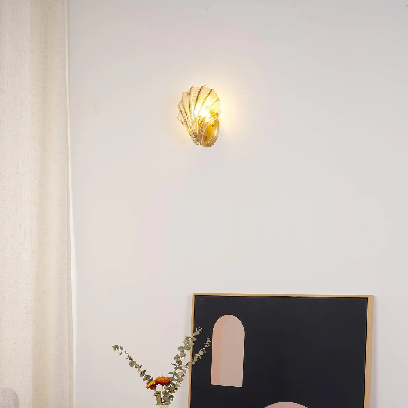 Væglampe med muslingeform og LED