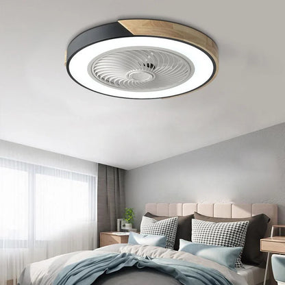 Moderne loftlampe med LED og indbygget stille loftventilator – fjernbetjening inkluderet