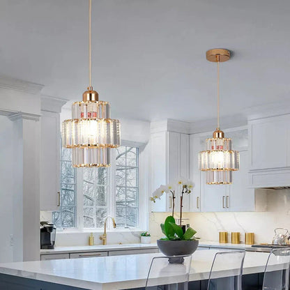 Krystal pendellampe i glas – Glamour stil