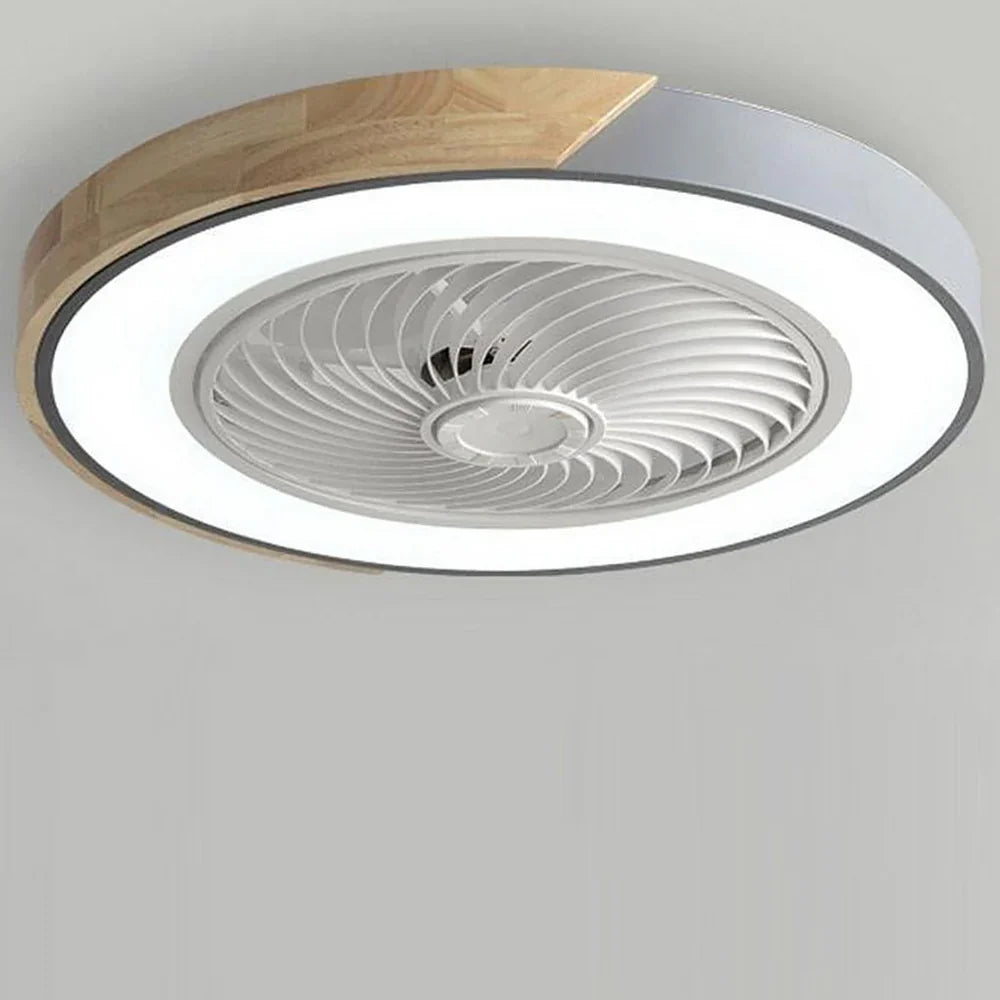 Moderne loftlampe med LED og indbygget stille loftventilator – fjernbetjening inkluderet