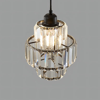 Krystal pendellampe i glas – Glamour stil
