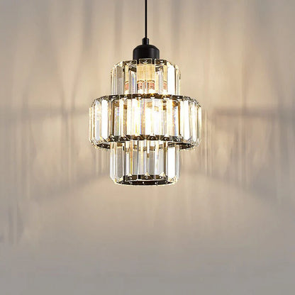 Krystal pendellampe i glas – Glamour stil