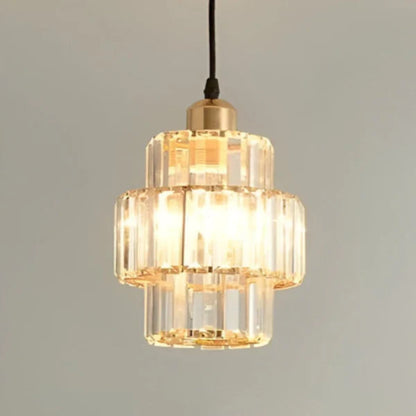 Krystal pendellampe i glas – Glamour stil