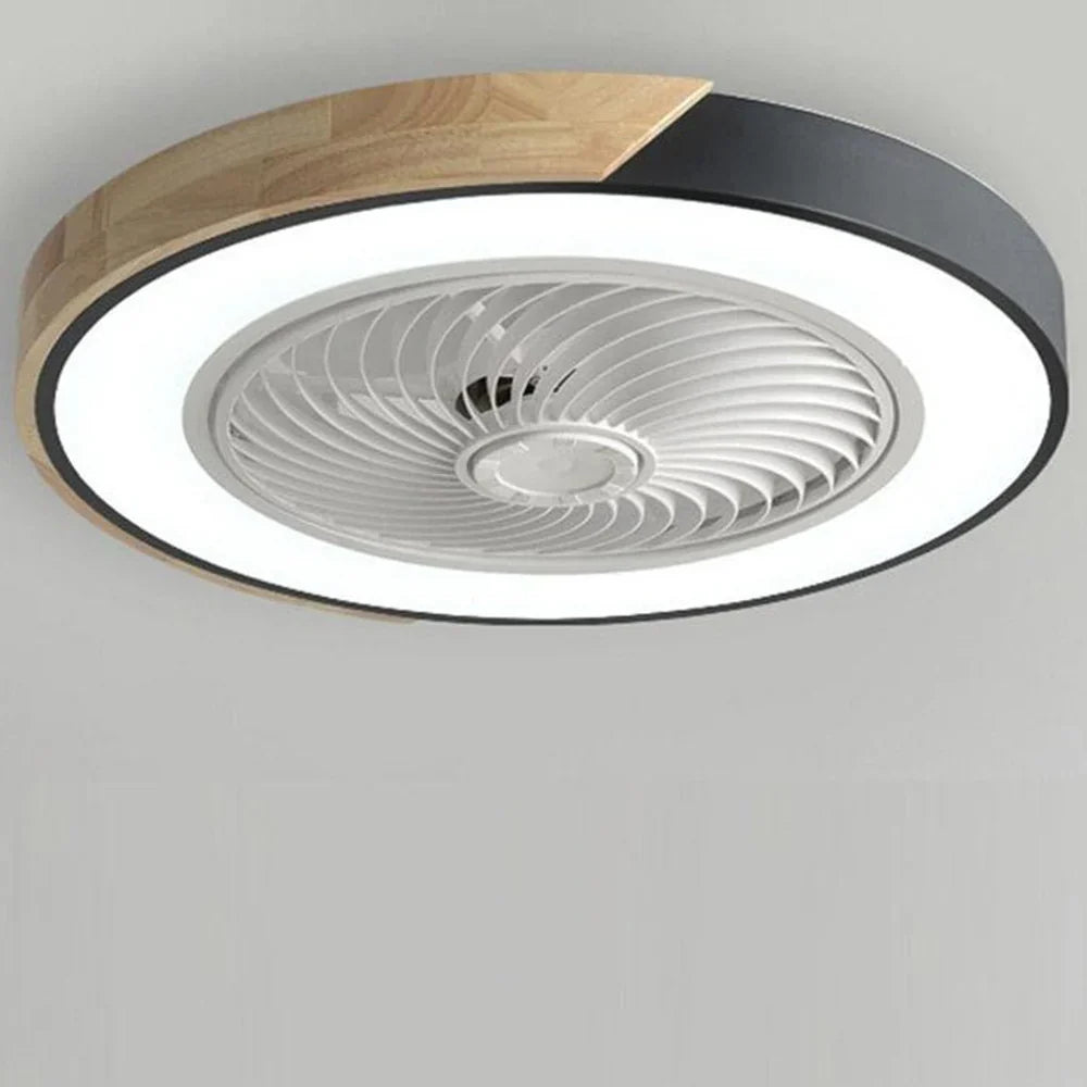 Moderne loftlampe med LED og indbygget stille loftventilator – fjernbetjening inkluderet